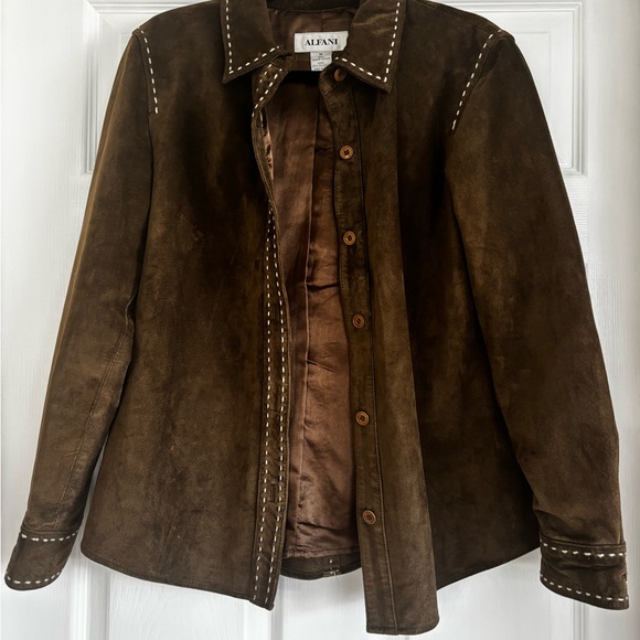 Alfani Jackets & Blazers - Alfani Dark Brown Women's Suede Blazer